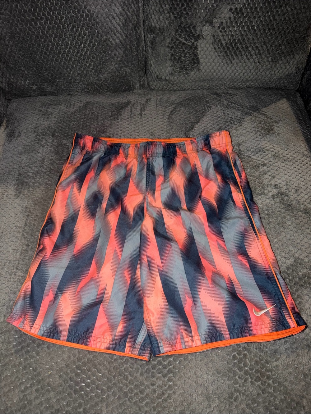 Teen nike Orange & Navy Patterned Athletic Shorts